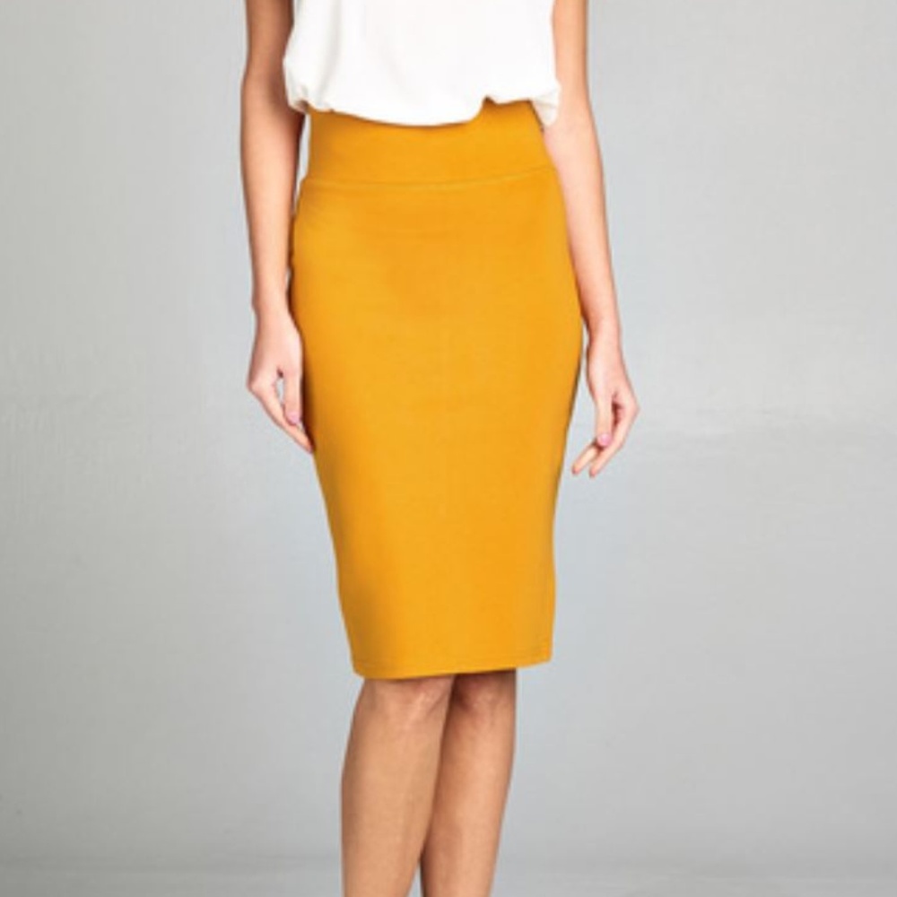 NWT Classic Fitted Rib Midi Knit Skirt - Picture 2 of 2
